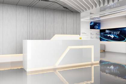 現(xiàn)代時(shí)尚烤漆辦公前臺