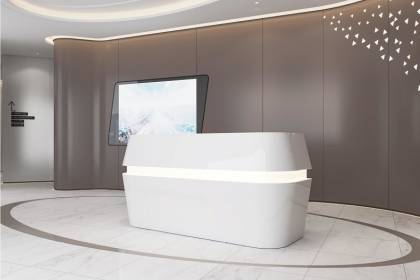 現(xiàn)代時(shí)尚烤漆辦公前臺