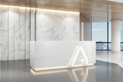 現(xiàn)代時(shí)尚烤漆辦公前臺