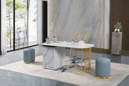 現(xiàn)代輕奢巖板茶臺桌