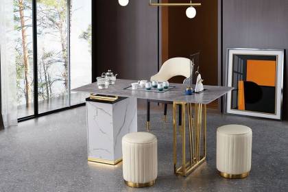 現(xiàn)代輕奢巖板茶臺桌