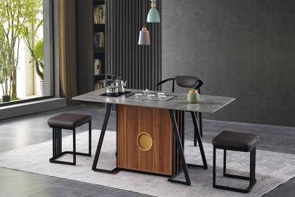 現(xiàn)代輕奢巖板茶臺桌